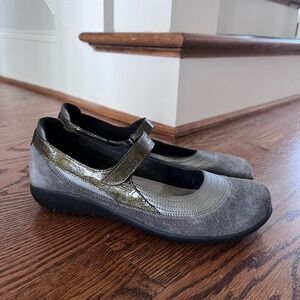 NAOT Mary Jane Kirei Shoes Silver Gray Suede Accent Strap‎ Comfort Women Size 41